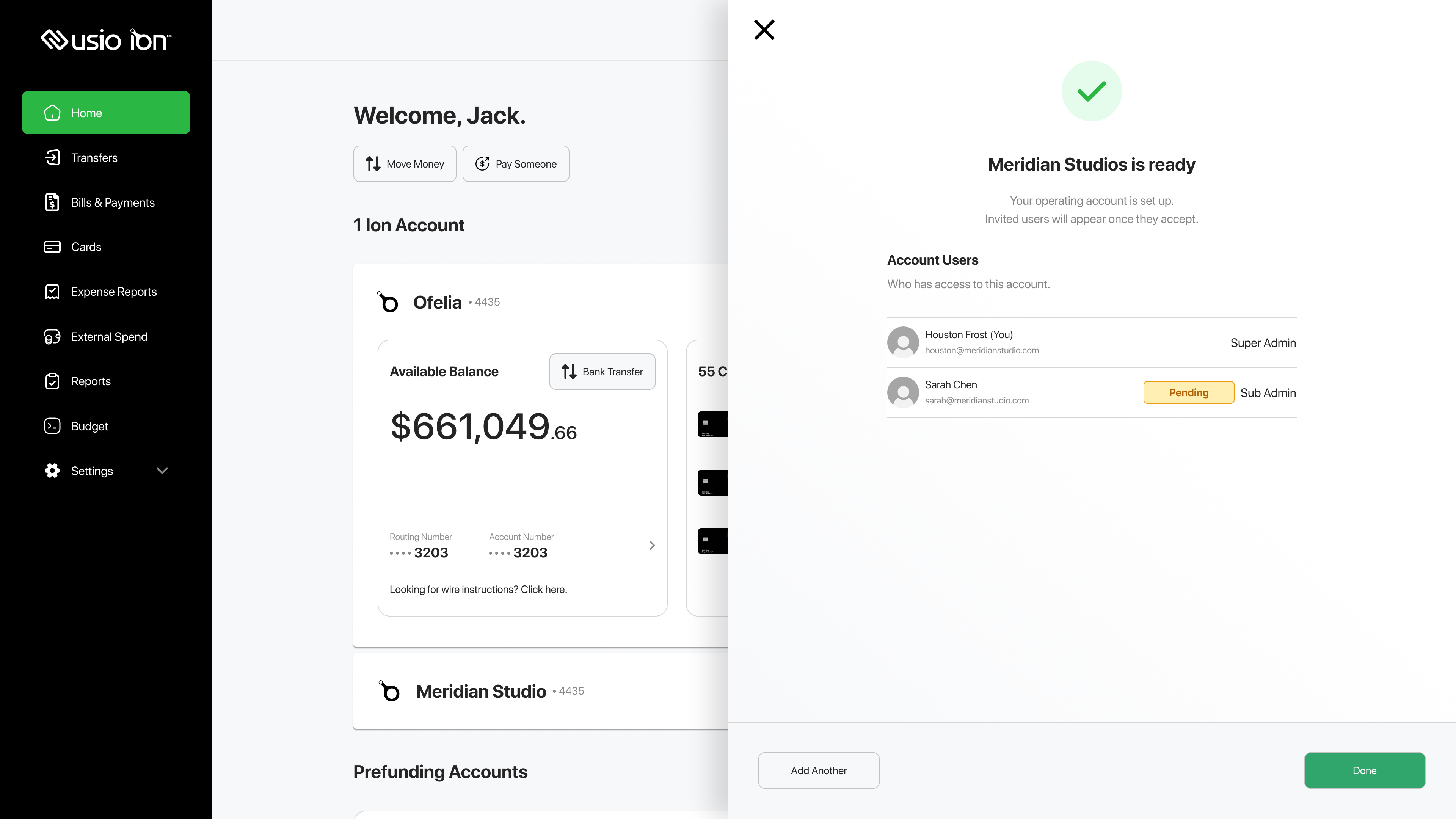 Ion accounts view